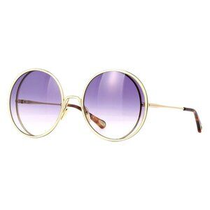 A0510Z New CHLOE Hanah Gold Round CH0037S 006 Sunglasses Women